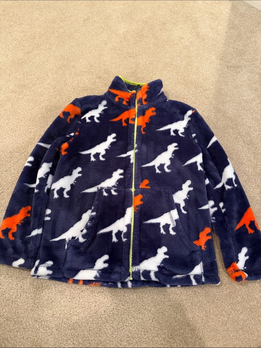 Hatley Kids Plush fleece in Navy with Lime & Orange Accents